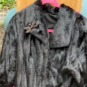 Real Fur Long Black Jacket